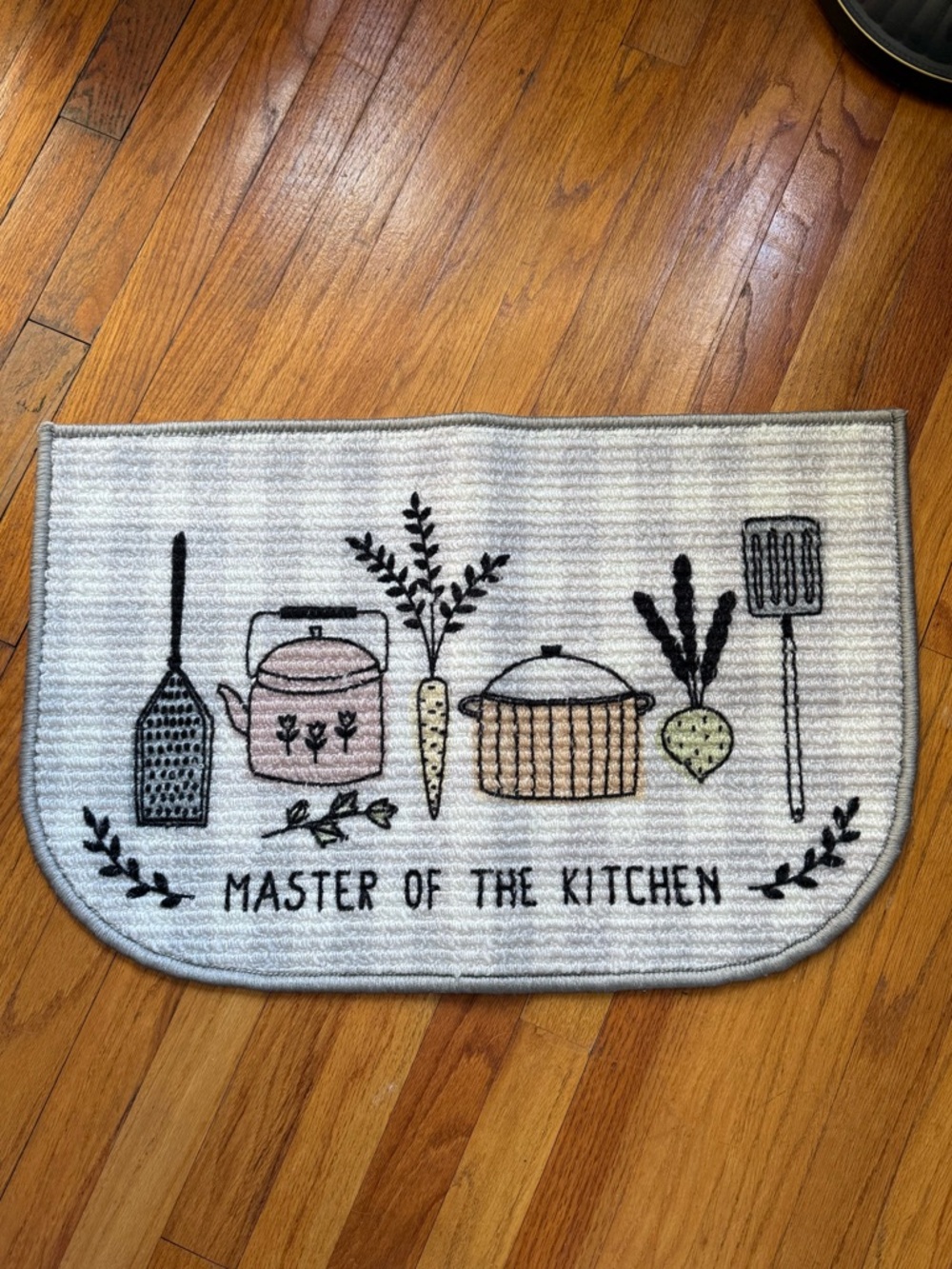 Master of the Kitchen Decorative Kitchen Mat - Neutral Tones